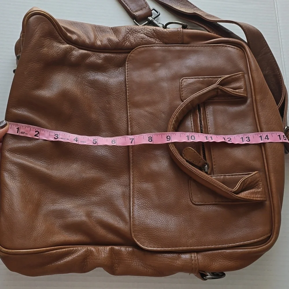 BRIEFING Creation Galleries Lafayette Brown/tan Cow Leather Bag